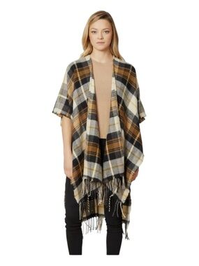 Dry Goods plaid Sherpa/kimono. Never worn